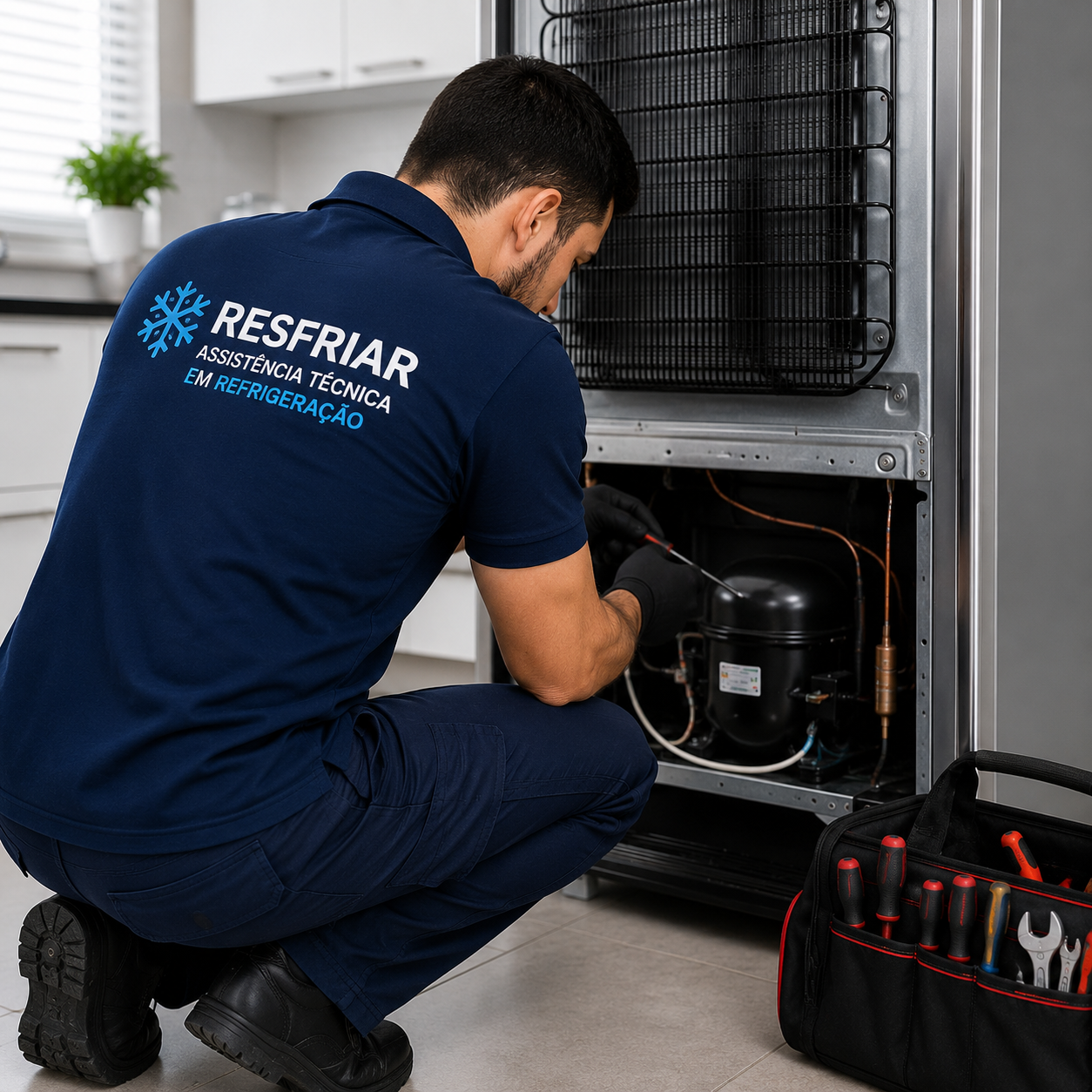 Profissional de assistência técnica em refrigeração